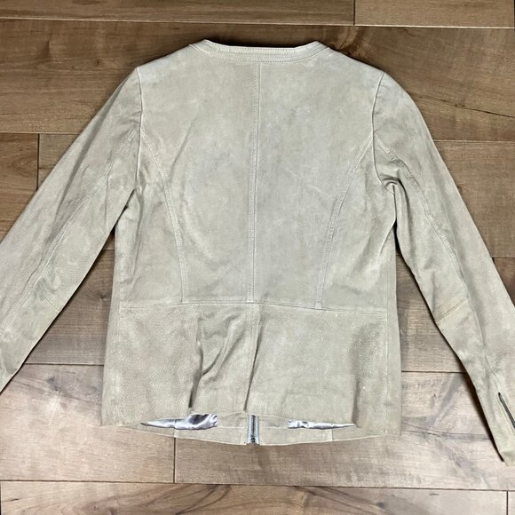 Dennis by Dennis Basso Women’s Size XS Beige Taupe Leather Jacket Full Zip NWT! - Picture 2 of 12